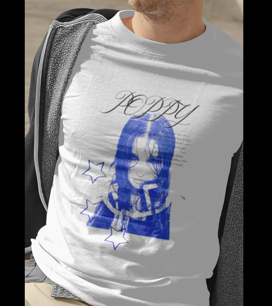 Poppy Blue Face With Stars T-Shirt