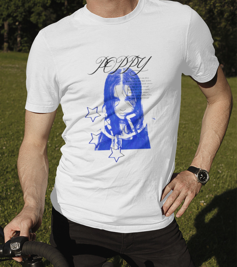 Poppy Blue Face With Stars T-Shirt
