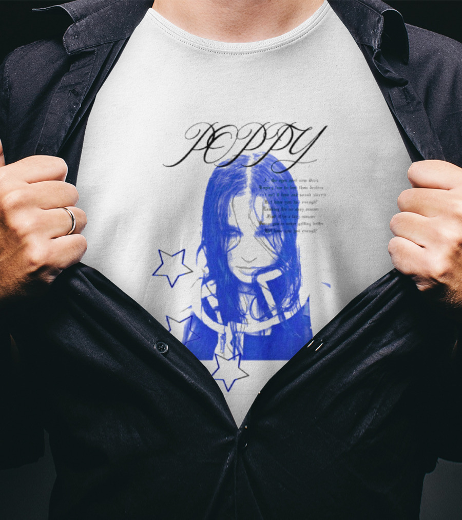 Poppy Blue Face With Stars T-Shirt