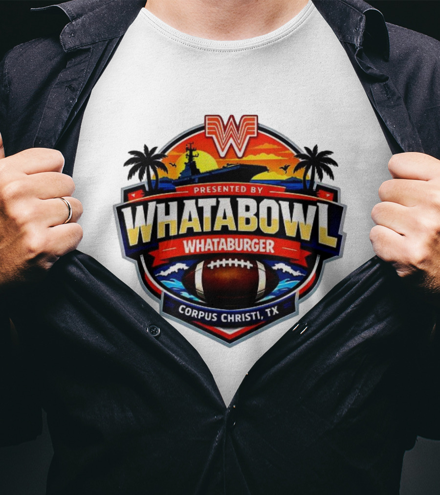 Whatabowl Whataburger Corpus Christi TX Football Sunset Palm Trees T-Shirt