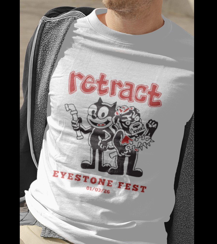 Retract Eyestone Fest 01 03 2025 Cartoon Characters With Wrench And Brush T-Shirt