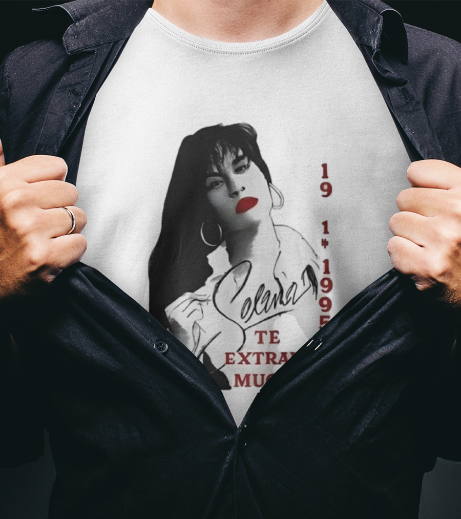 Selena Quintanilla 1971 1995 Te Extraño Mucho Black And White Elegance T-Shirt