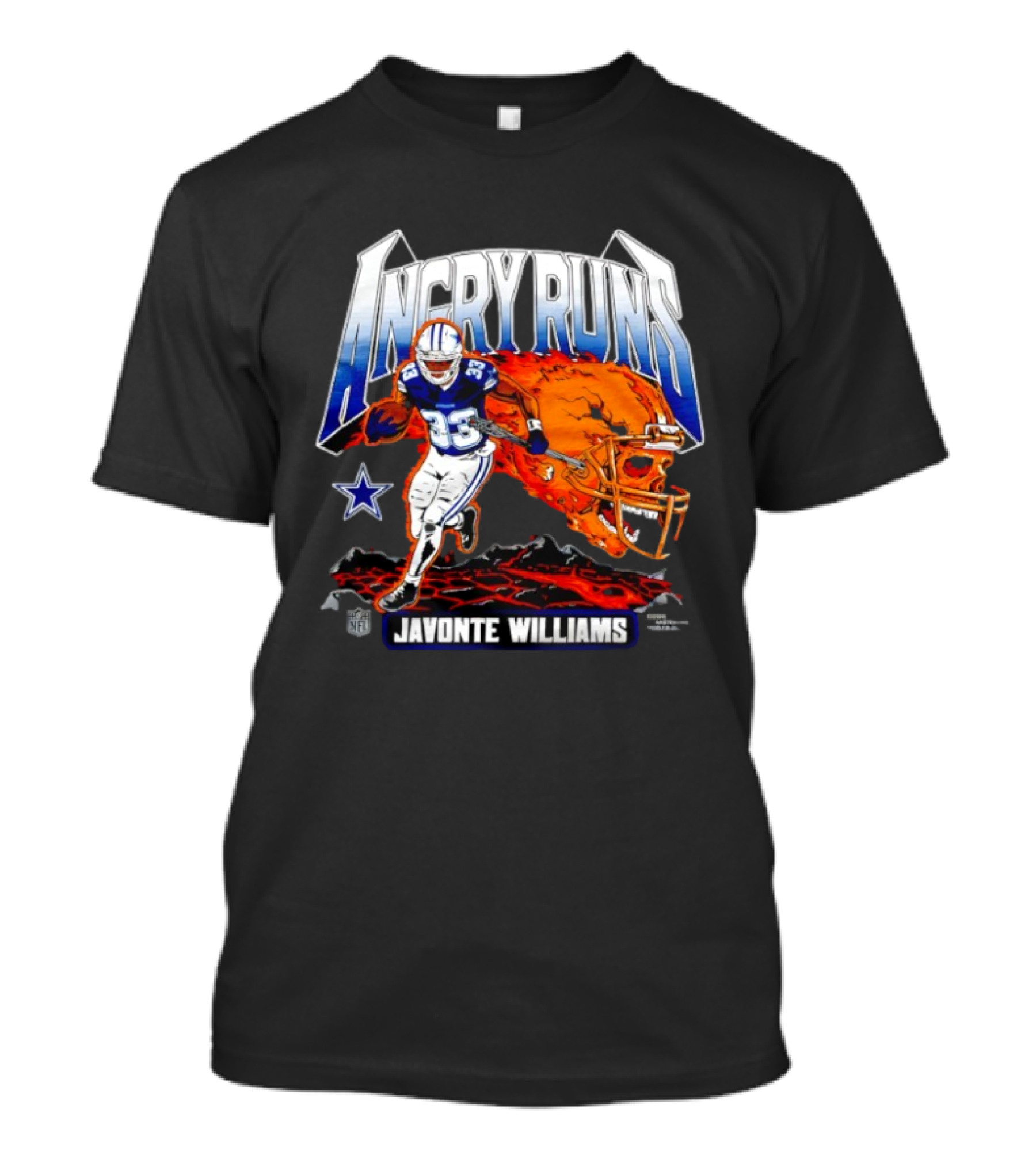 Angry Runs Dallas Cowboys Javonte Williams NFL 2025 T-Shirt