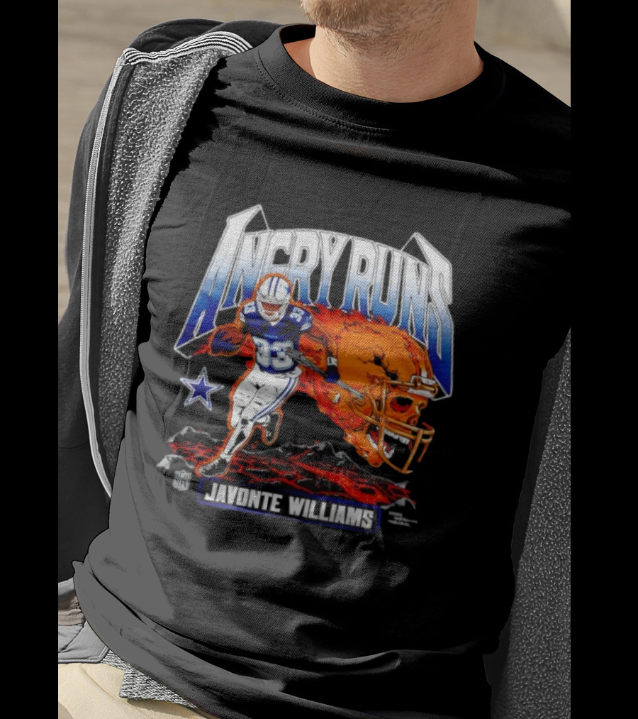 Angry Runs Dallas Cowboys Javonte Williams NFL 2025 T-Shirt