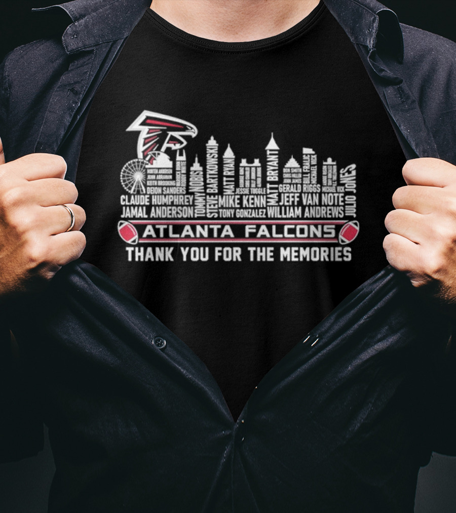 Atlanta Falcons City Skyline Thank You For The Memories T-Shirt
