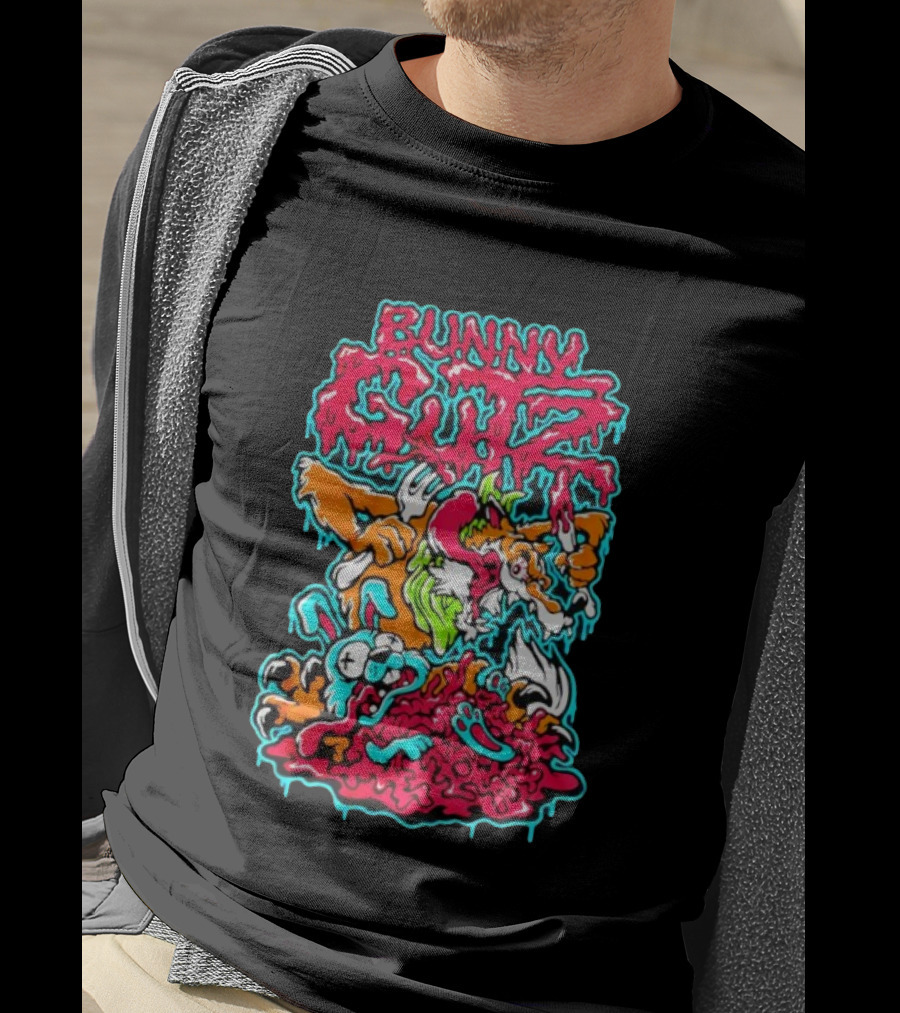Bunny Gutz Killer Acid Cartoon Dripping Vivid T-Shirt