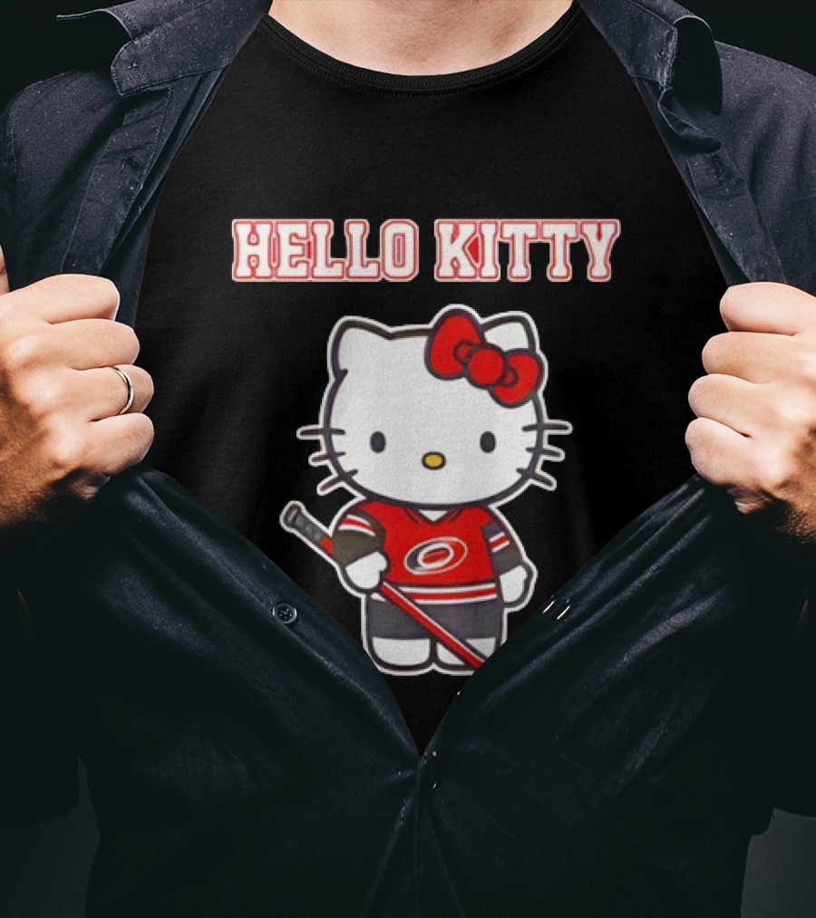 Carolina Hurricanes Hello Kitty Night Cute Hockey T-Shirt