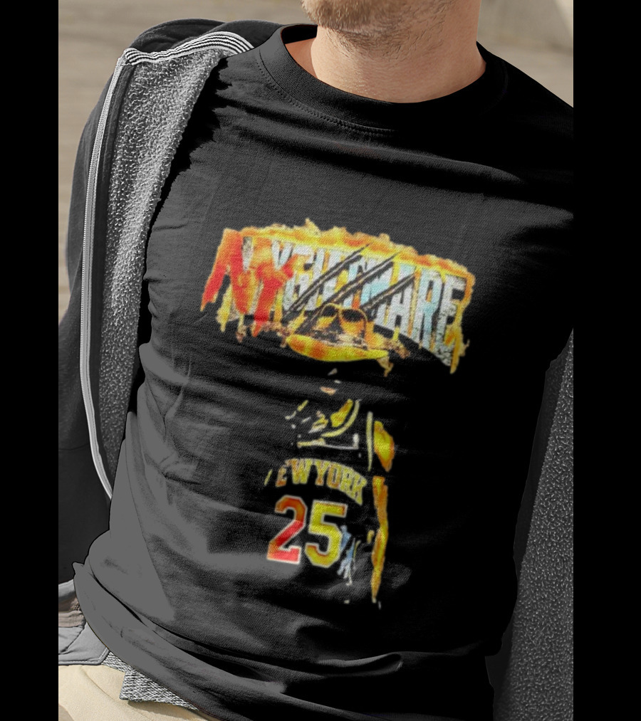 Jalen Brunson New York 25 Ny Nightmare Freddy Krueger T-Shirt