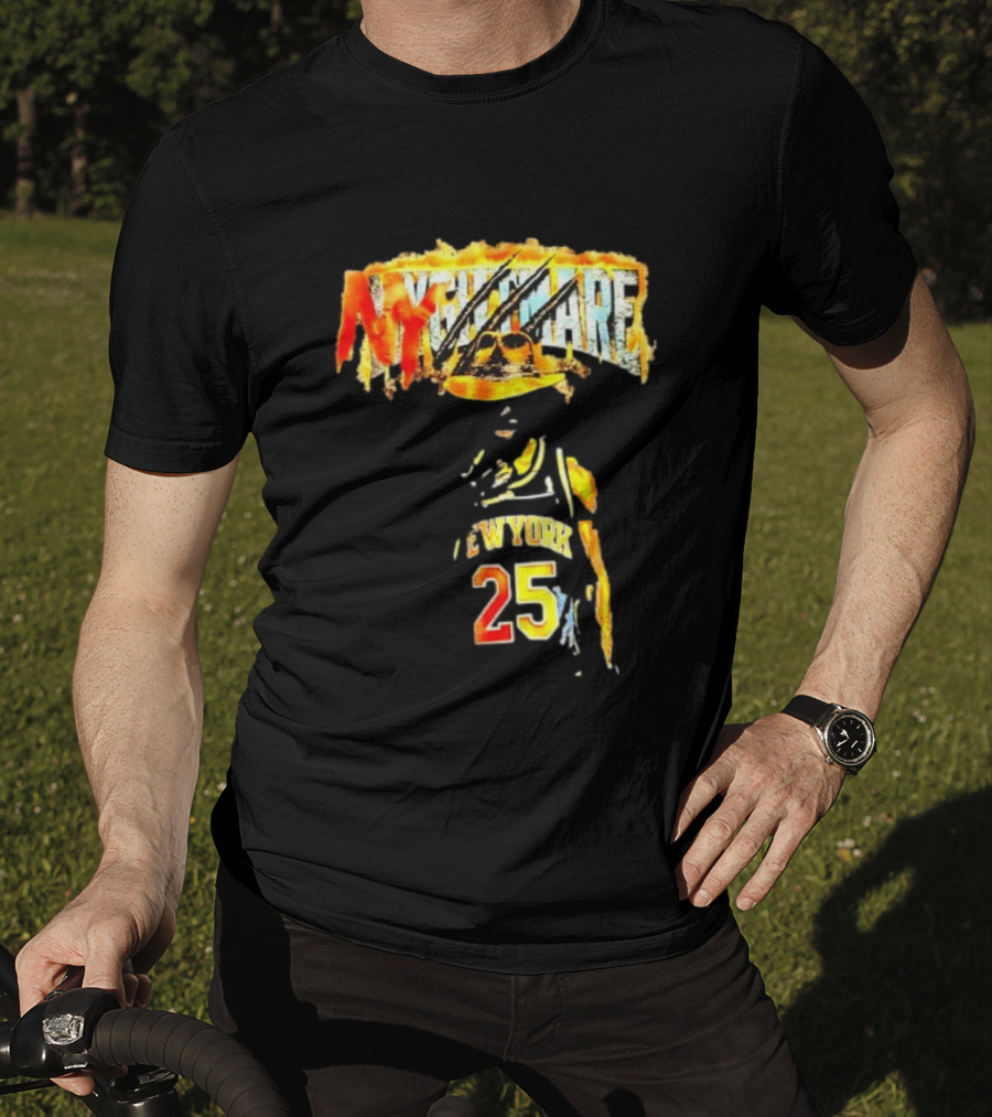 Jalen Brunson New York 25 Ny Nightmare Freddy Krueger T-Shirt