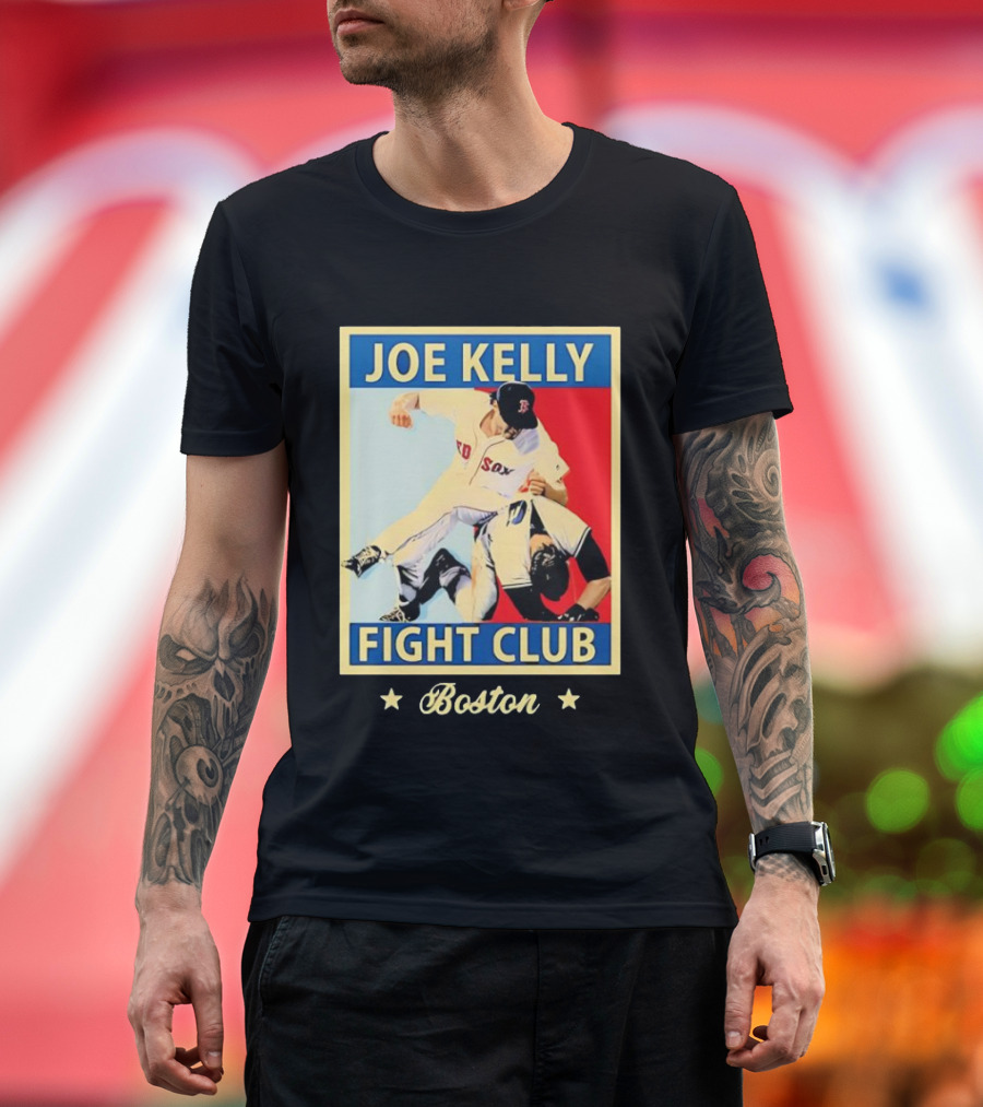 Joe Kelly Fight Club Boston Red Sox Baseball Action T-Shirt