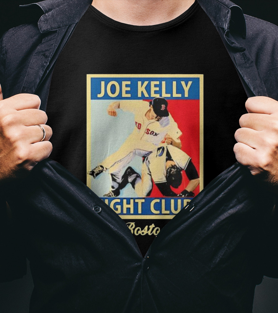 Joe Kelly Fight Club Boston Red Sox Baseball Action T-Shirt
