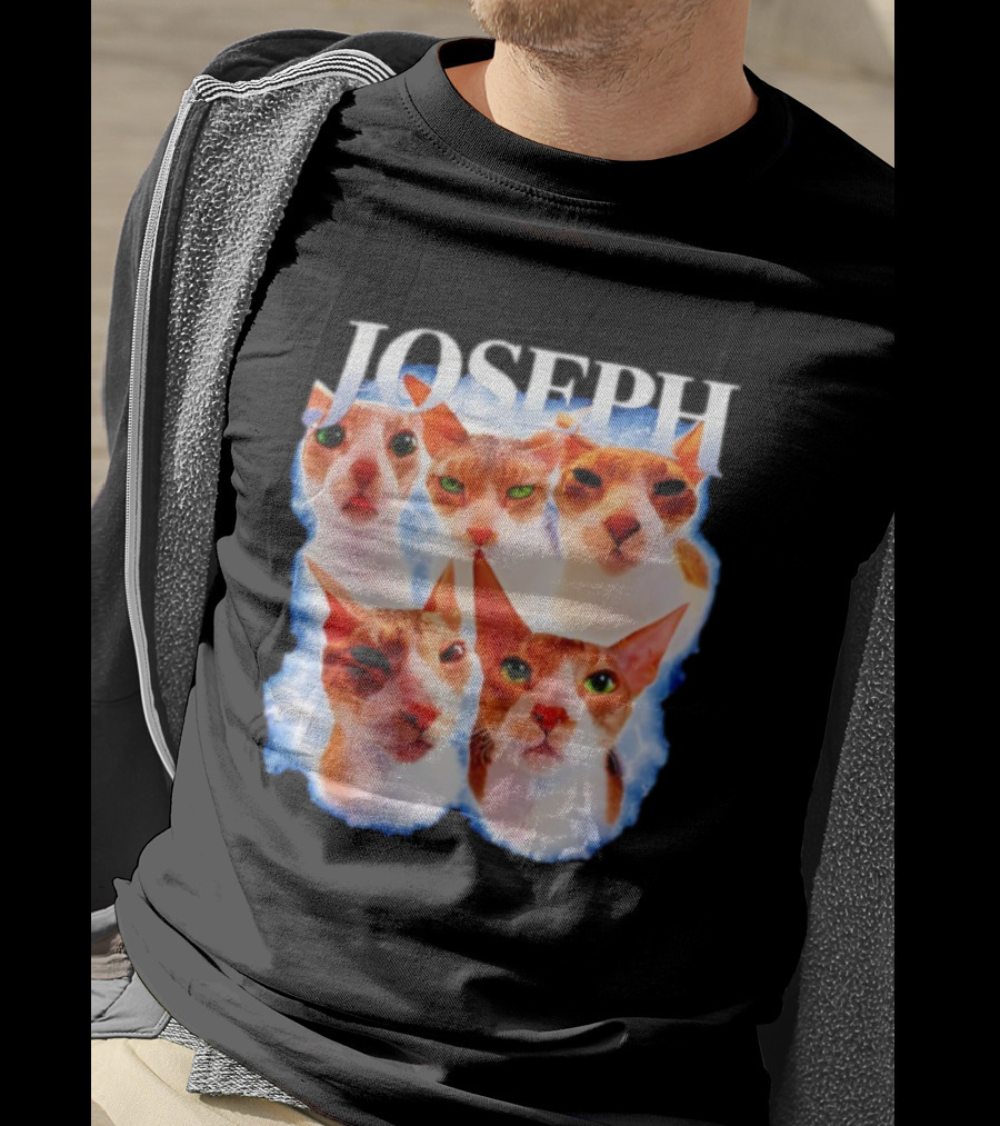 JOSEPH Five Cat Faces Blue Aura T-Shirt