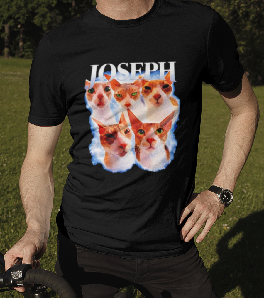 JOSEPH Five Cat Faces Blue Aura T-Shirt