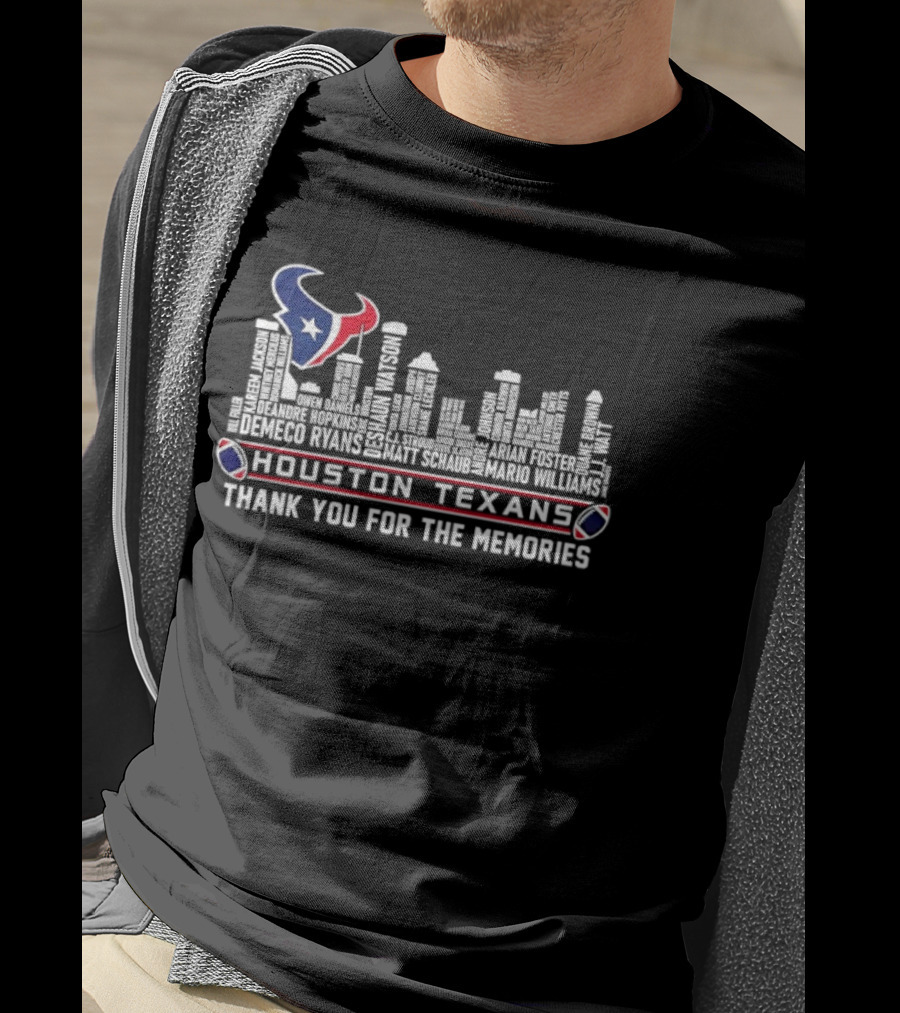 Houston Texans City Skyline Thank You For The Memories T-Shirt