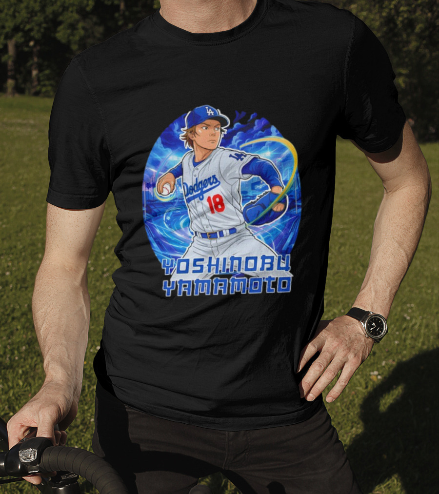 Los Angeles Dodgers Yoshinobu Yamamoto Anime Pitcher T-Shirt