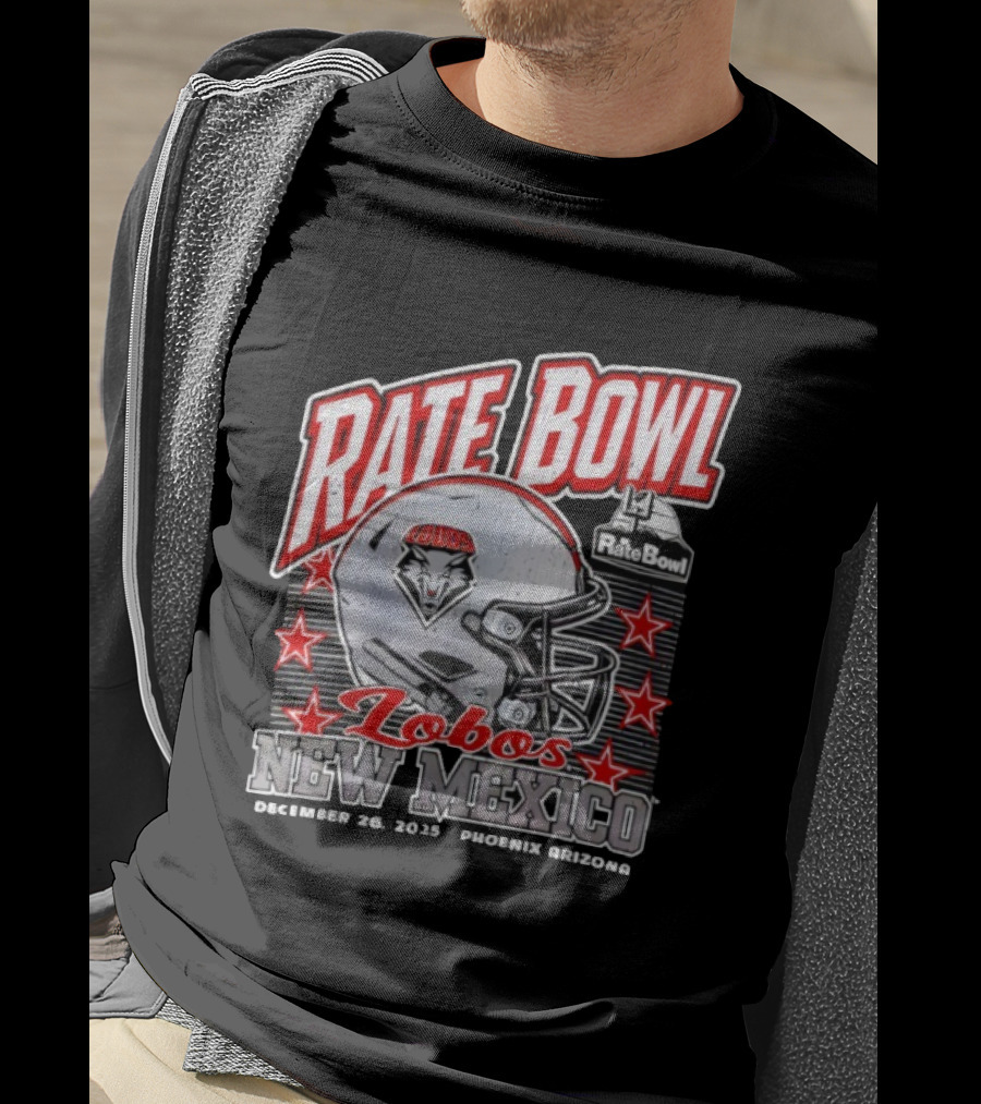 Rate Bowl 2025 New Mexico Lobos Vintage Helmet December 26 Phoenix Arizona T-Shirt