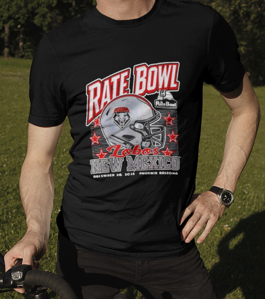 Rate Bowl 2025 New Mexico Lobos Vintage Helmet December 26 Phoenix Arizona T-Shirt