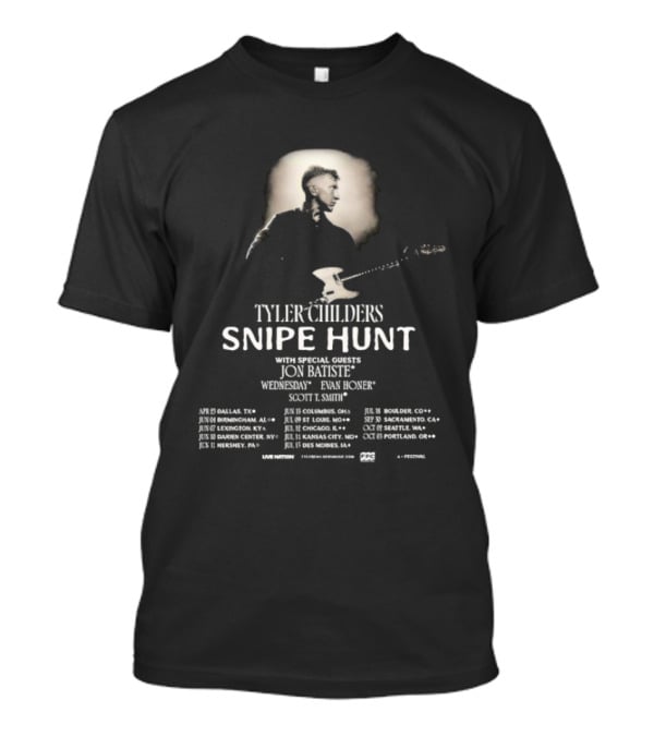 Tyler Childers Snipe Hunt 2026 Tour North America Dates Special Guests Joce Kelsey Wayne Graham T-Shirt