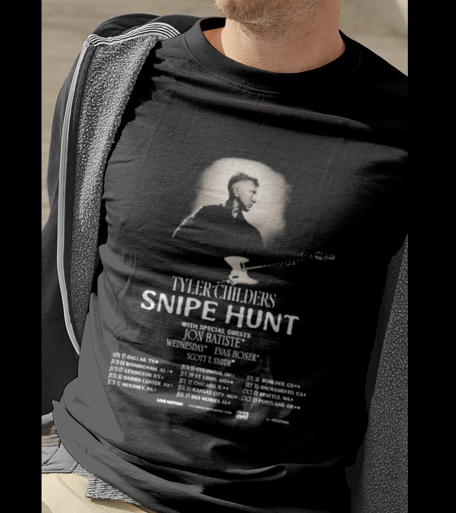 Tyler Childers Snipe Hunt 2026 Tour North America Dates Special Guests Joce Kelsey Wayne Graham T-Shirt