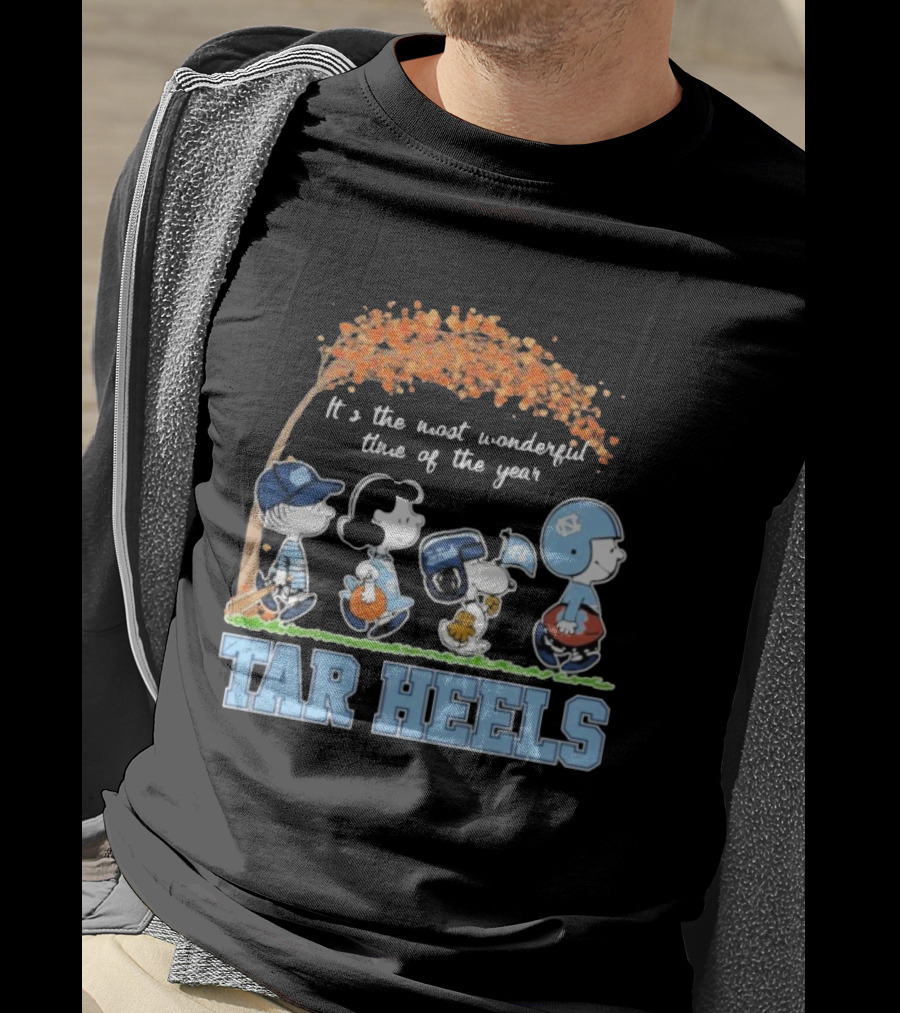 UNC North Carolina Tar Heels Snoopy The Peanuts It’s The Most Wonderful Time Of The Year T-Shirt