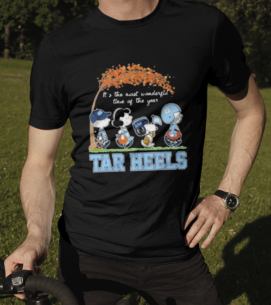 UNC North Carolina Tar Heels Snoopy The Peanuts It’s The Most Wonderful Time Of The Year T-Shirt