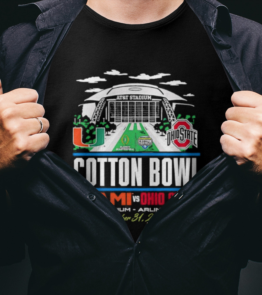 Miami Ohio State Cotton Bowl AT&T Stadium Arlington Texas December 31 2025 T-Shirt