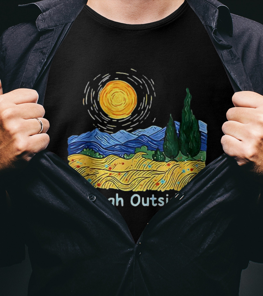 Gogh Outside Starry Night Sun Landscape T-Shirt