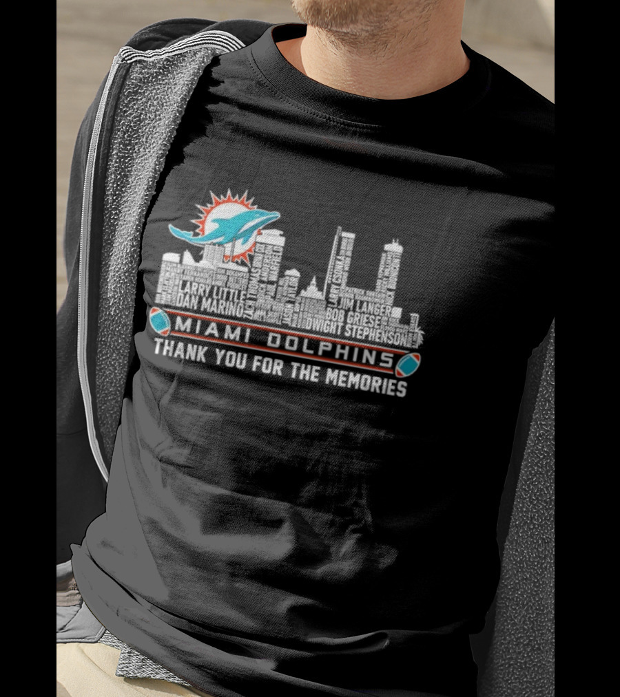 Miami Dolphins Skyline Thank You For The Memories T-Shirt