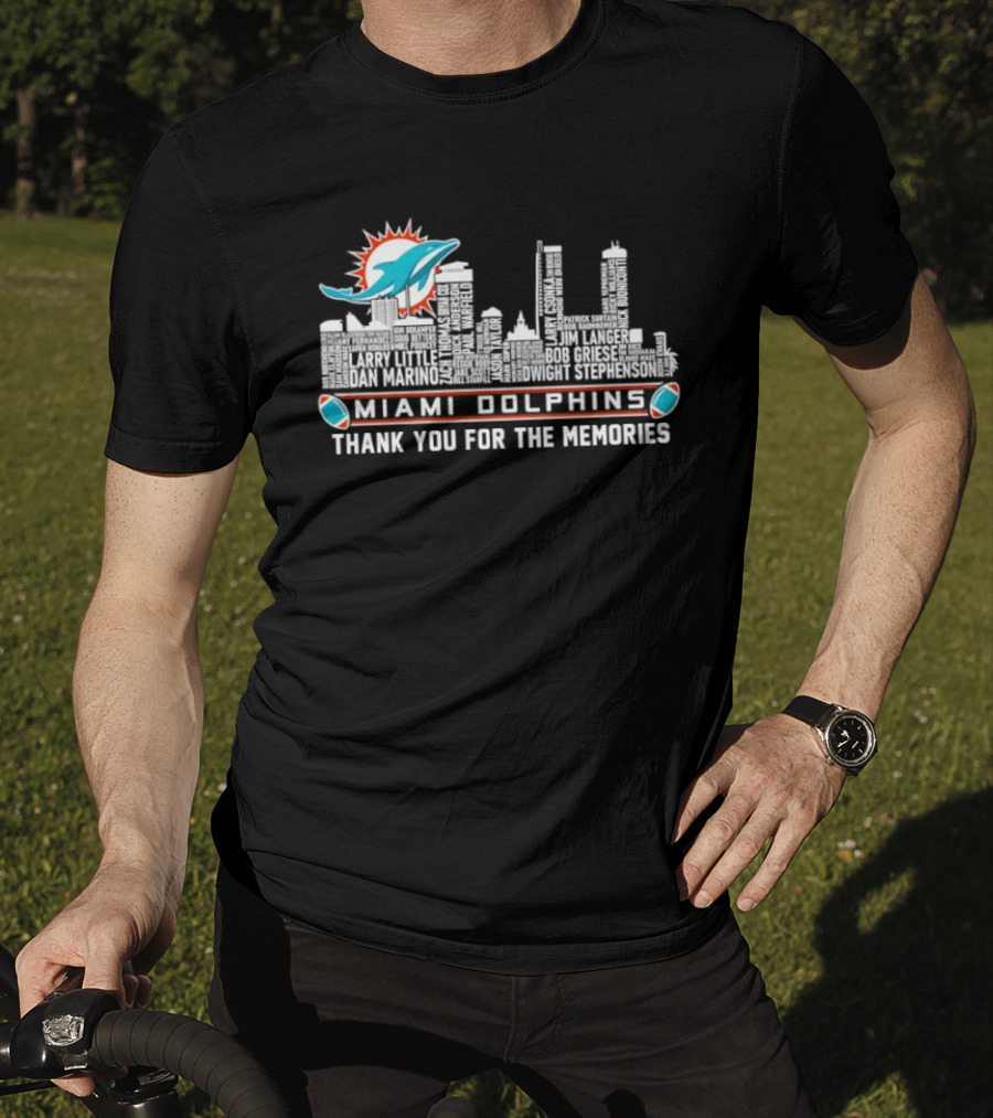 Miami Dolphins Skyline Thank You For The Memories T-Shirt
