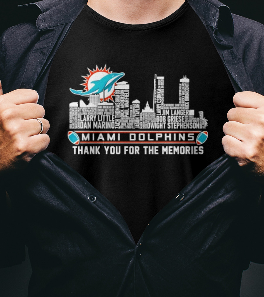 Miami Dolphins Skyline Thank You For The Memories T-Shirt