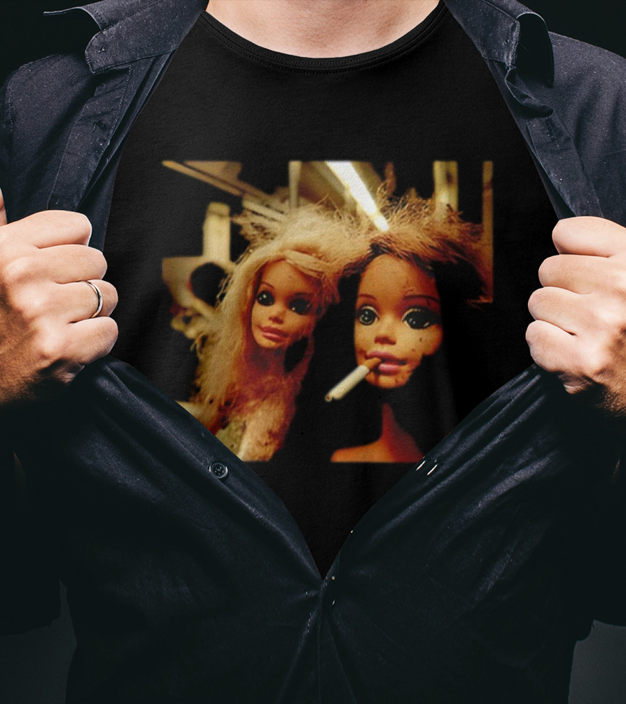 Distressed Dolls With Cigarette Urban Aesthetic T-Shirt