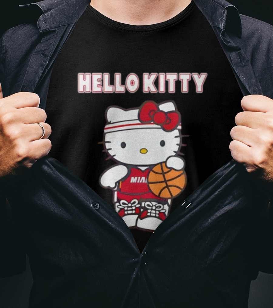 Hello Kitty Miami Basketball Crossover Cute Collaboration T-Shirt