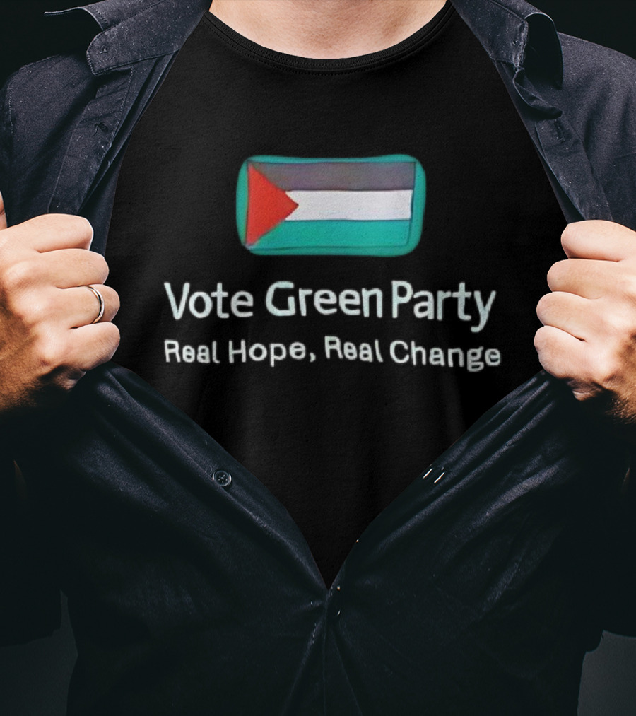 Vote Green Party Real Hope Real Change Palestinian Flag T-Shirt