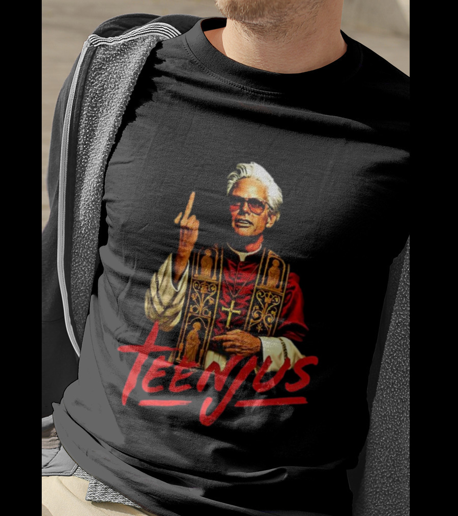 Saint Billy Middle Finger Teenjus Caricature T-Shirt