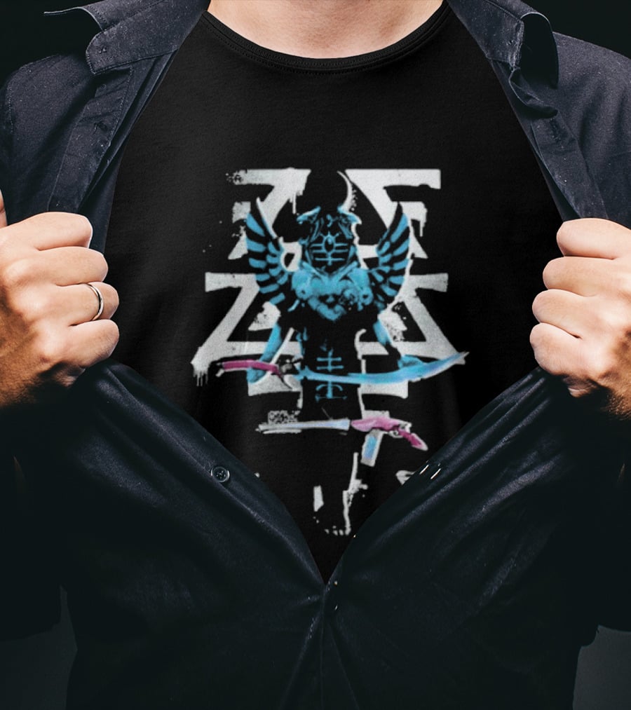 Warhammer 40 000 Aeldari Autarch Symbol Blue And Pink T-Shirt