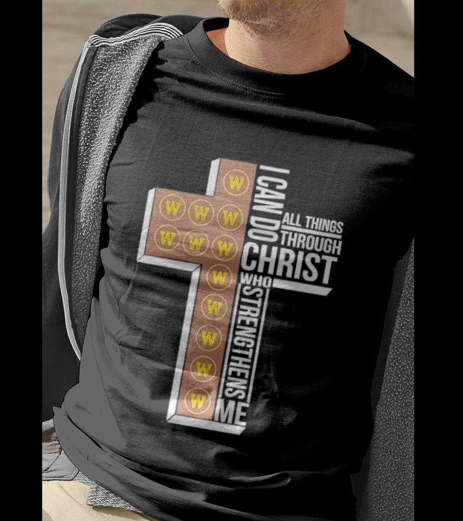 San Diego Padres W Logo Cross I Can Do All Things Through Christ Who Strengthens Me T-Shirt