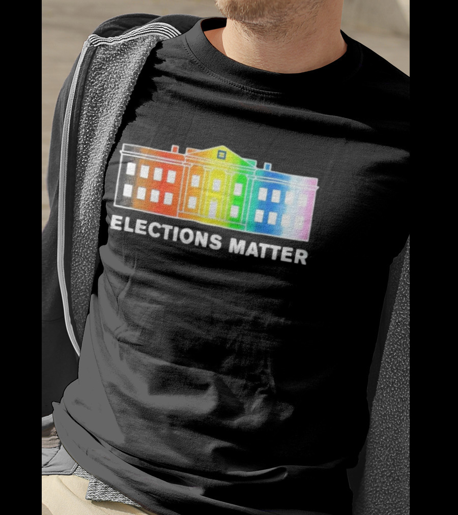 Elections Matter Human Rights Campaign Rainbow White House T-Shirt
