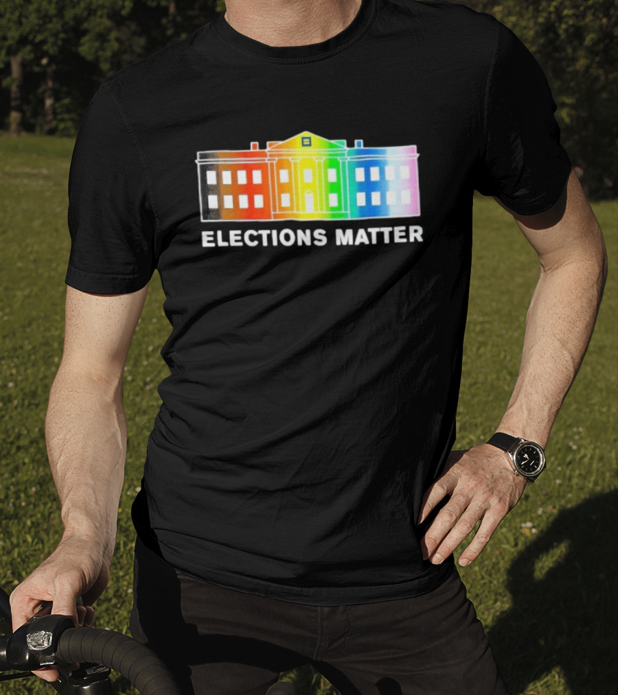 Elections Matter Human Rights Campaign Rainbow White House T-Shirt