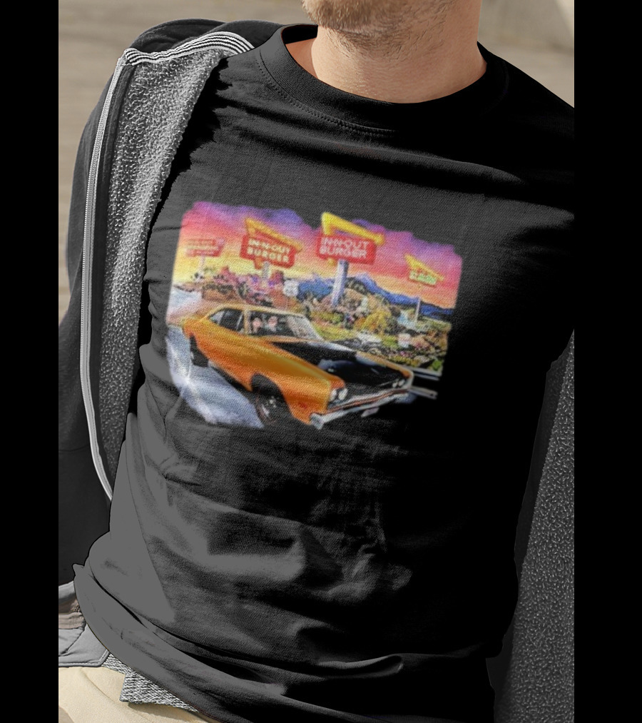 In N Out Burger Road Trip Classic Car Sunset Adventure 2026 T-Shirt
