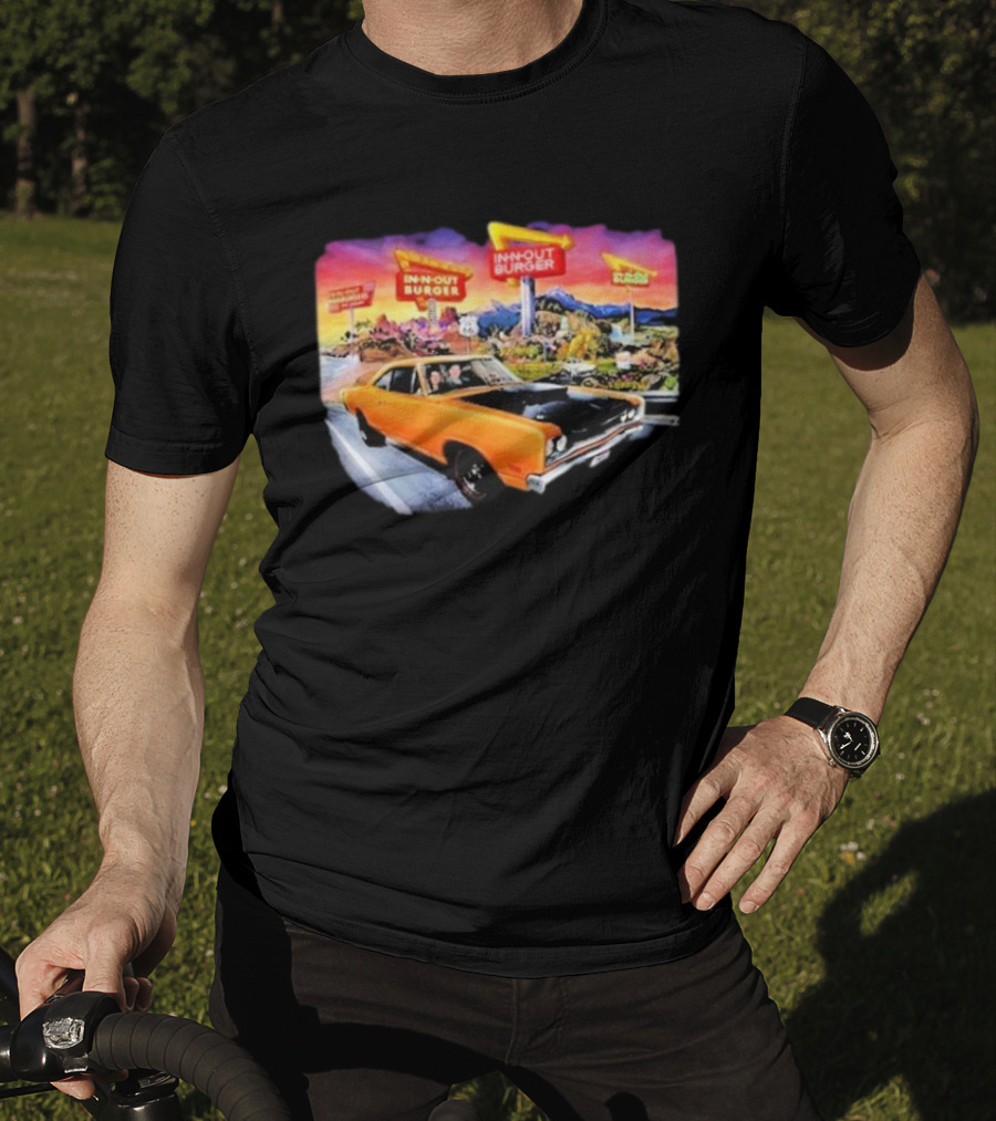 In N Out Burger Road Trip Classic Car Sunset Adventure 2026 T-Shirt