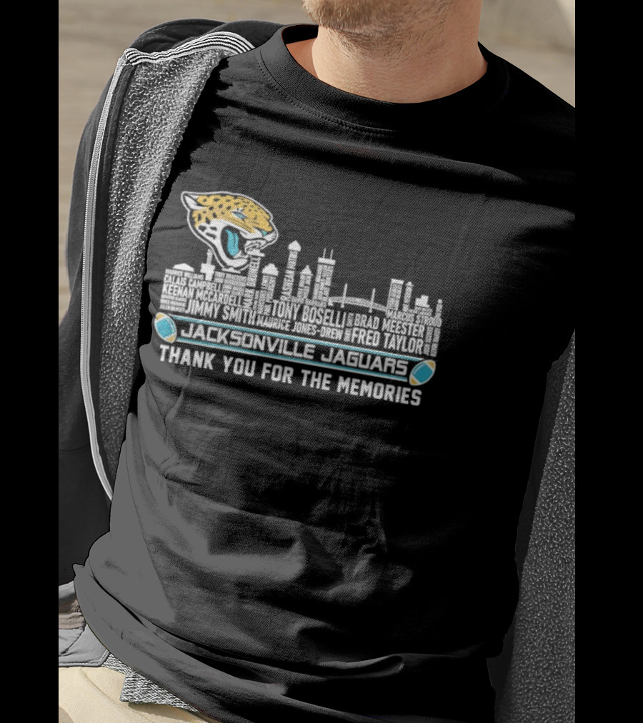Jacksonville Jaguars City Skyline Thank You For The Memories T-Shirt