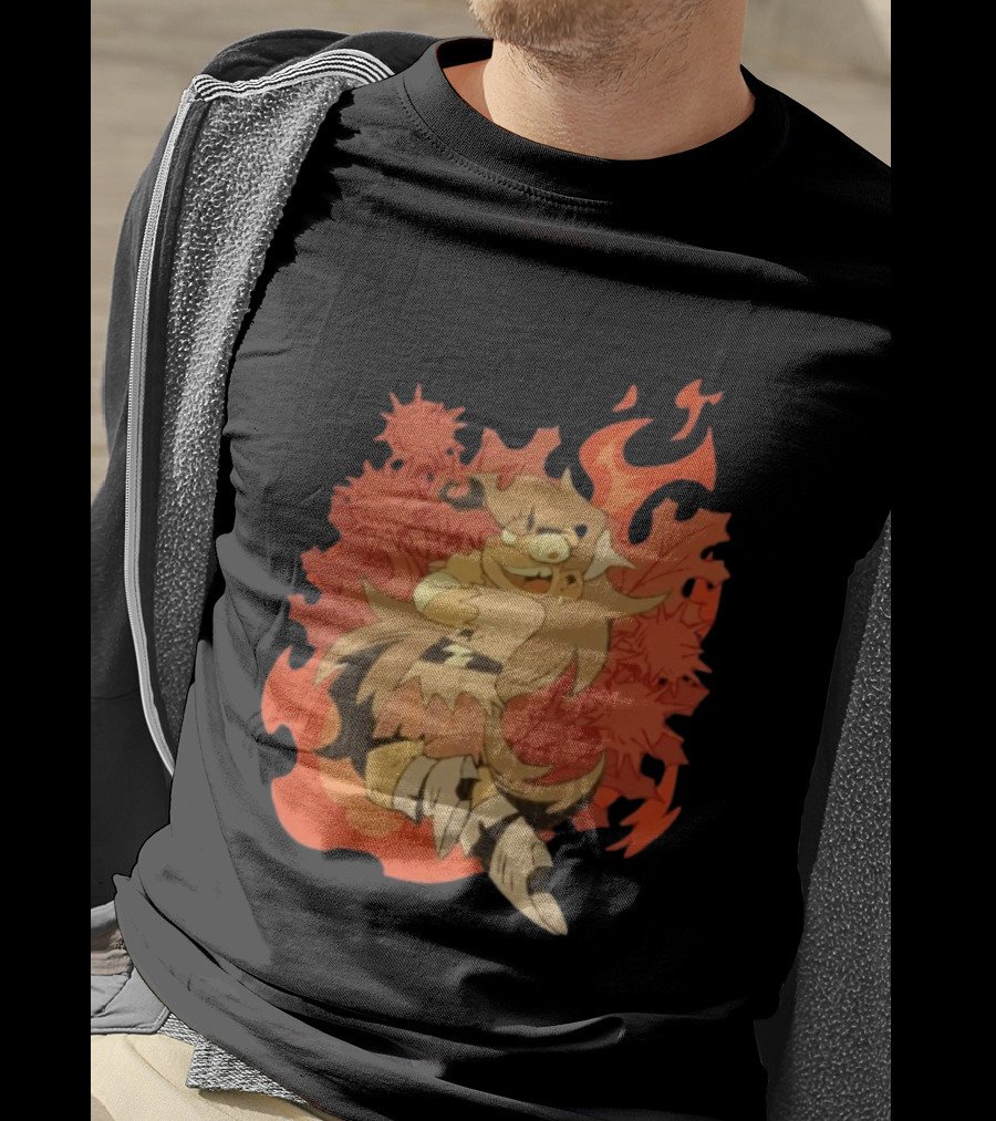 Zeddyzi Ramshackle Vinnie Vibes Flame Character Art Anime T-Shirt