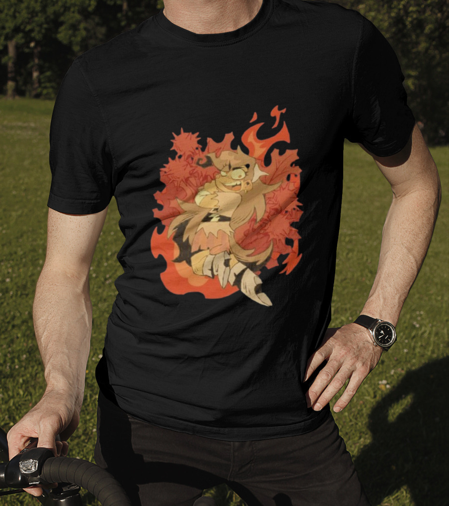Zeddyzi Ramshackle Vinnie Vibes Flame Character Art Anime T-Shirt