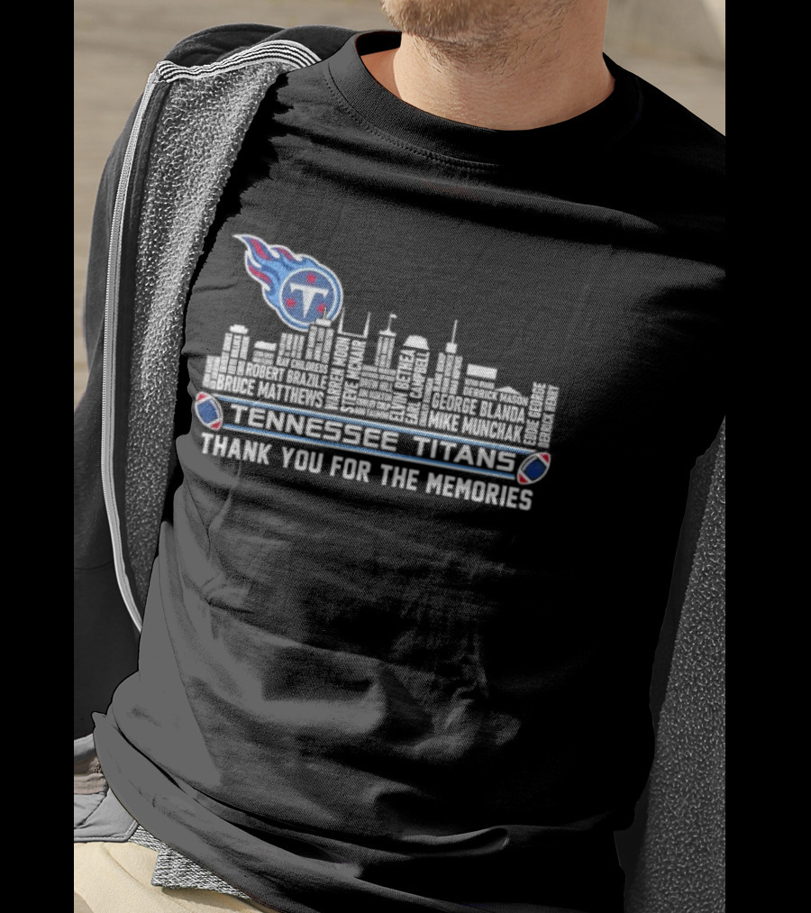 Tennessee Titans Thank You For The Memories City Skyline NFL Football Fan T-Shirt