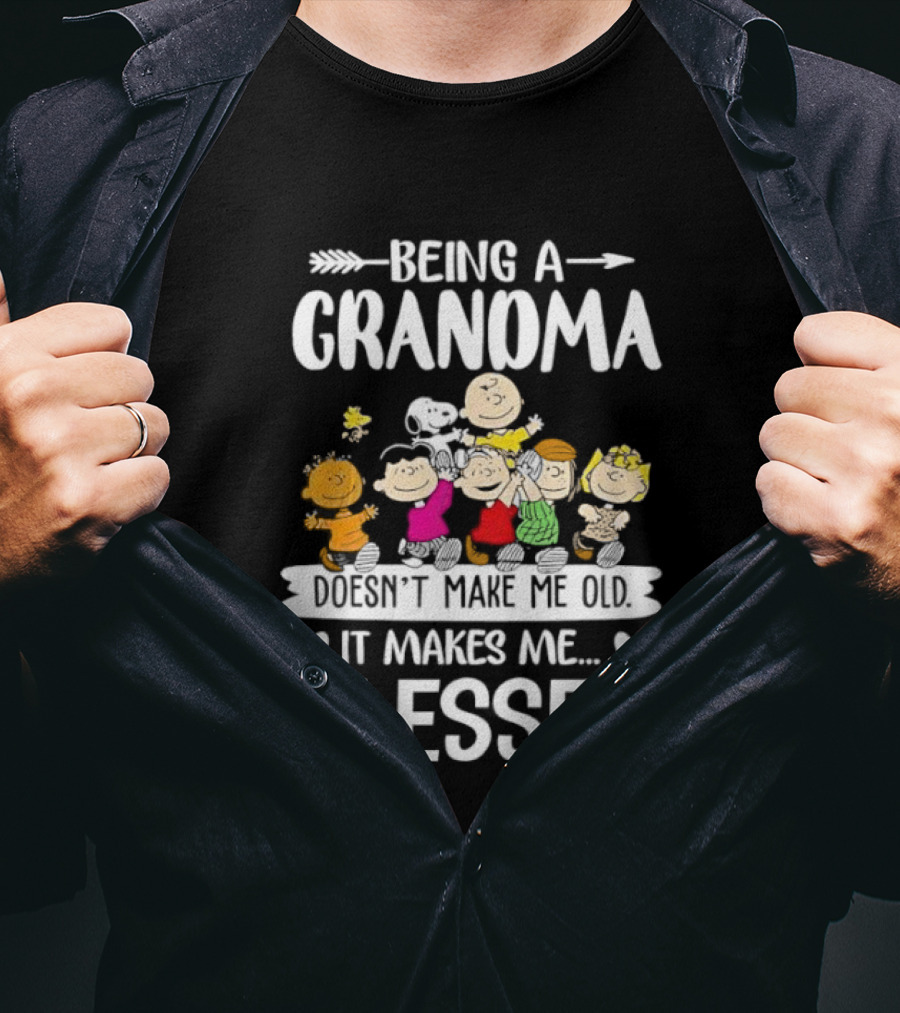 Peanuts Being A Grandma Makes Me Blessed Characters T-Shirt