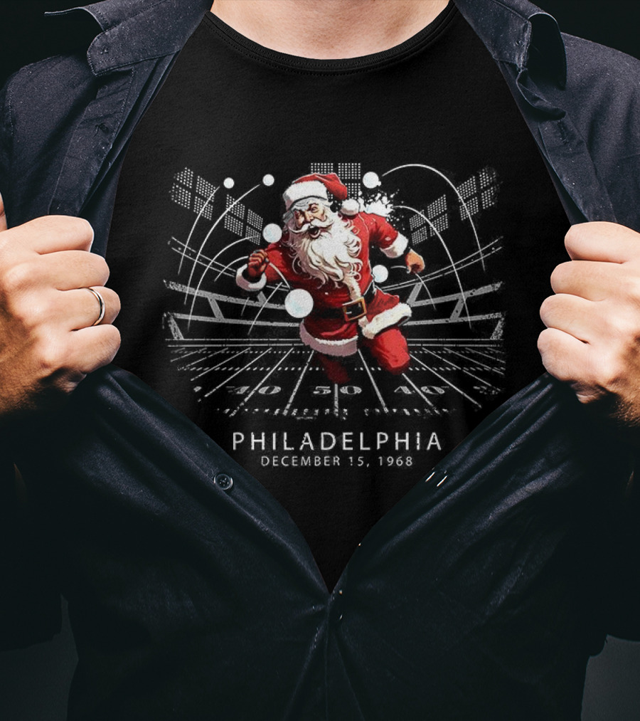 Philadelphia Eagles Santa Snowball Incident Lincoln Financial Field Stadium Christmas Fan T-Shirt