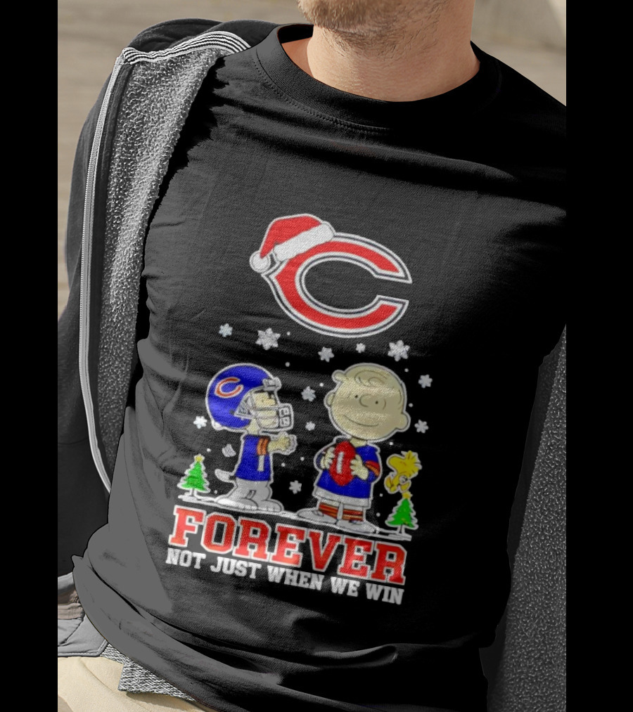 Peanuts Snoopy Christmas Chicago Bears Forever Not Just When We Win T-Shirt