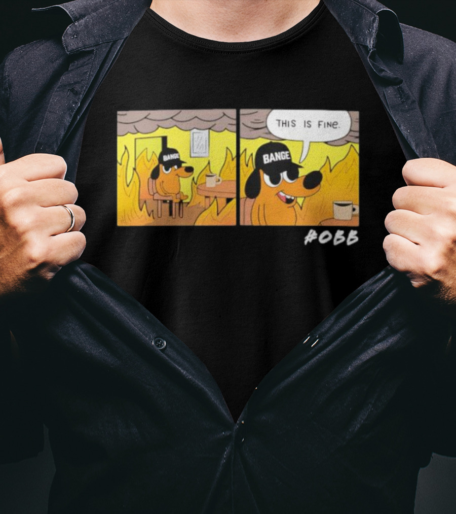 This Is Fine Meme Parody Sponsored Dog Bange T-Shirt