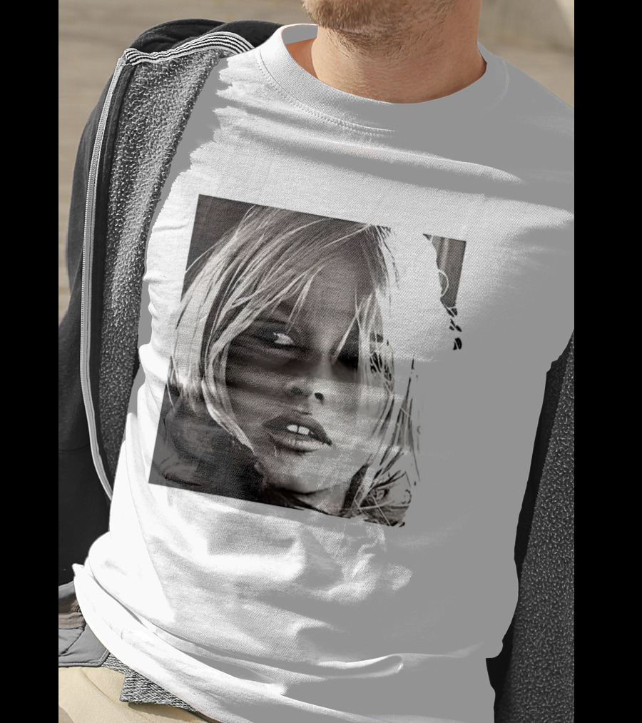 Brigitte Bardot Iconic Black And White T-Shirt