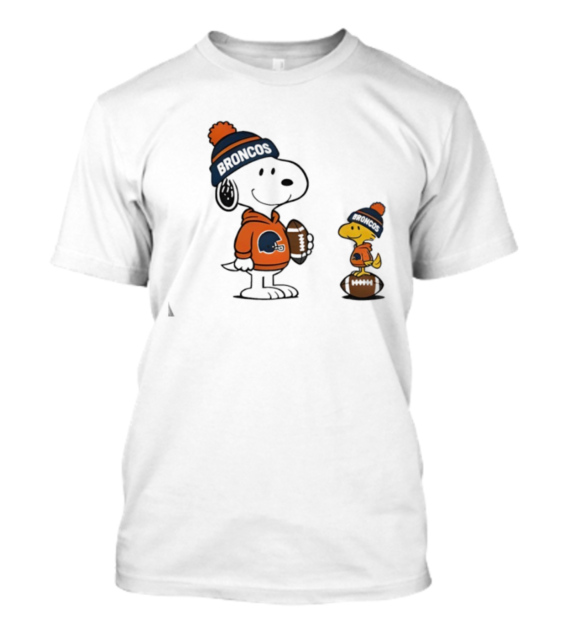 Snoopy Woodstock Denver Broncos NFL Football Fans T-Shirt